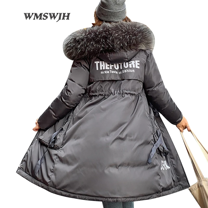 Fur Collar Hooded Long Women Winter Jacket Solid Cotton Padded Warm Casaco Feminina Inverno Letter Print Female Coat Parka 
Fur Collar Hooded Long Women Winter Jacket Solid Cotton Padded Warm Casaco Feminina Inverno Letter Print Female Coat Parka
