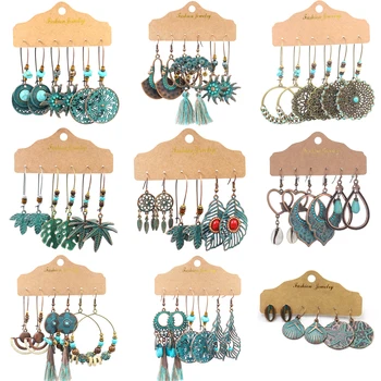3Pair/Set Multiple Ethnic Boho Vintage Leaf Dangle Earrings Women's Geometric Round Circle Water Drop Earrings Factory Wholesale
3Pair/Set Multiple Ethnic Boho Vintage Leaf Dangle Earrings Women's Geometric Round Circle Water Drop Earrings Factory Wholesale