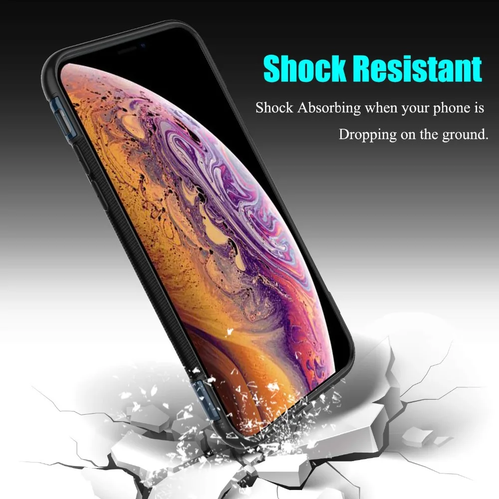 Case For iPhone X Xr Xs Max Cover Luxury Magnetic Finger Holder Anti-knock (7)
