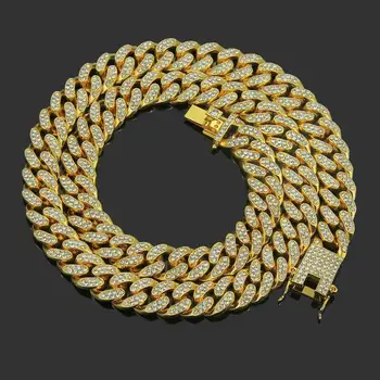 12mm Gold Miami Cuban Link Necklace Bling AAAA Zircon Charm Men's Hip Hop Chain Women Jewelry
12mm Gold Miami Cuban Link Necklace Bling AAAA Zircon Charm Men's Hip Hop Chain Women Jewelry
