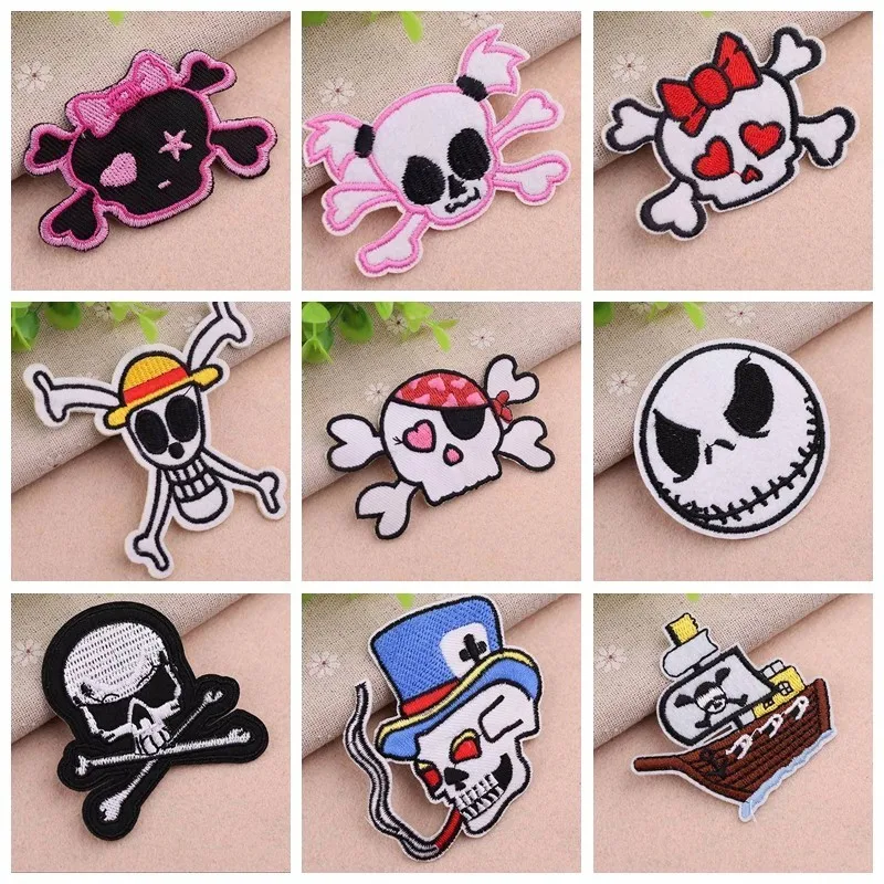 Skull Patches for Clothing Punk Biker Embroidered Badges Iron On Stripes Appliques Jacket Jeans Clothes Stickers Diy Decorative
Skull Patches for Clothing Punk Biker Embroidered Badges Iron On Stripes Appliques Jacket Jeans Clothes Stickers Diy Decorative