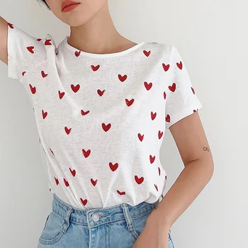 Women Tshirt Summer Retro Red Peach Heart Linen T-shirt Short Sleeve
Women Tshirt Summer Retro Red Peach Heart Linen T-shirt Short Sleeve