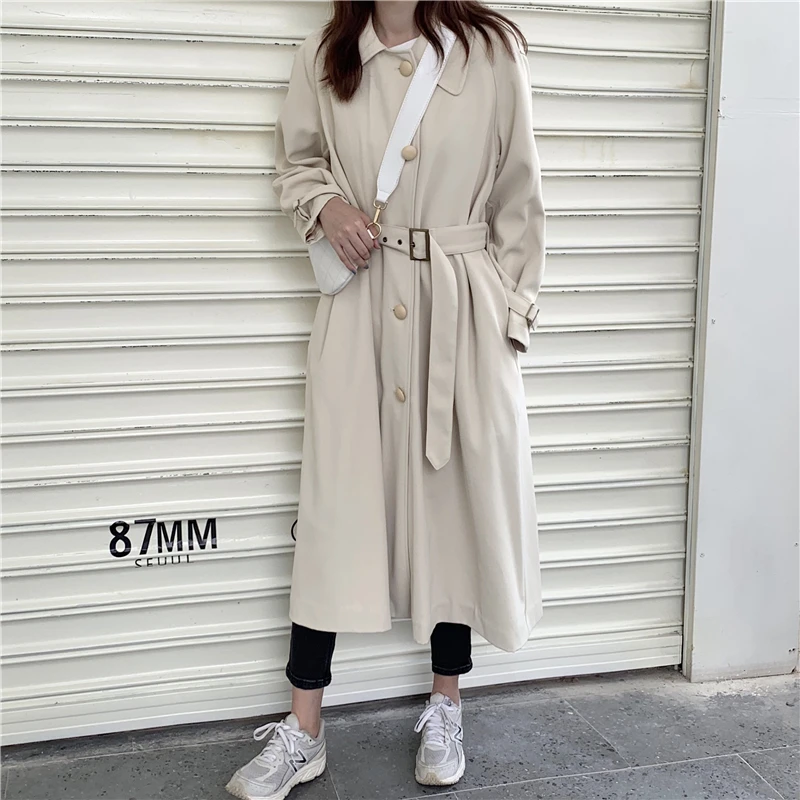 Vintage Autumn Winter Women Trench Coat Windbreaker Oversized Sashes Female Long Trench Coat Single-breasted Outwear vs316
Vintage Autumn Winter Women Trench Coat Windbreaker Oversized Sashes Female Long Trench Coat Single-breasted Outwear vs316