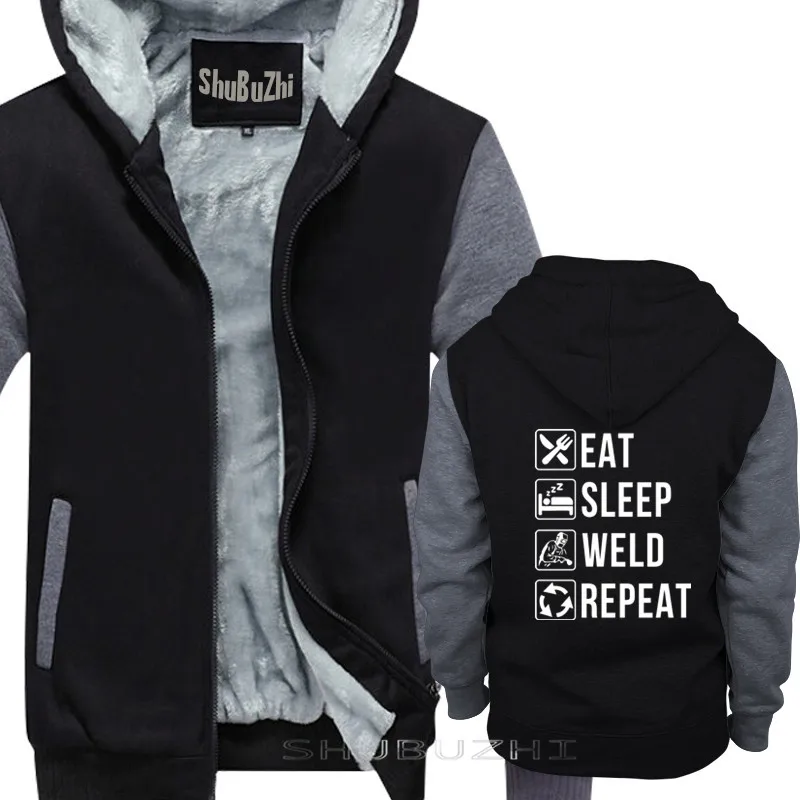 Забавный сварочный Eat Sleep Weld повторный пуловер для сварщиков хлопок модные