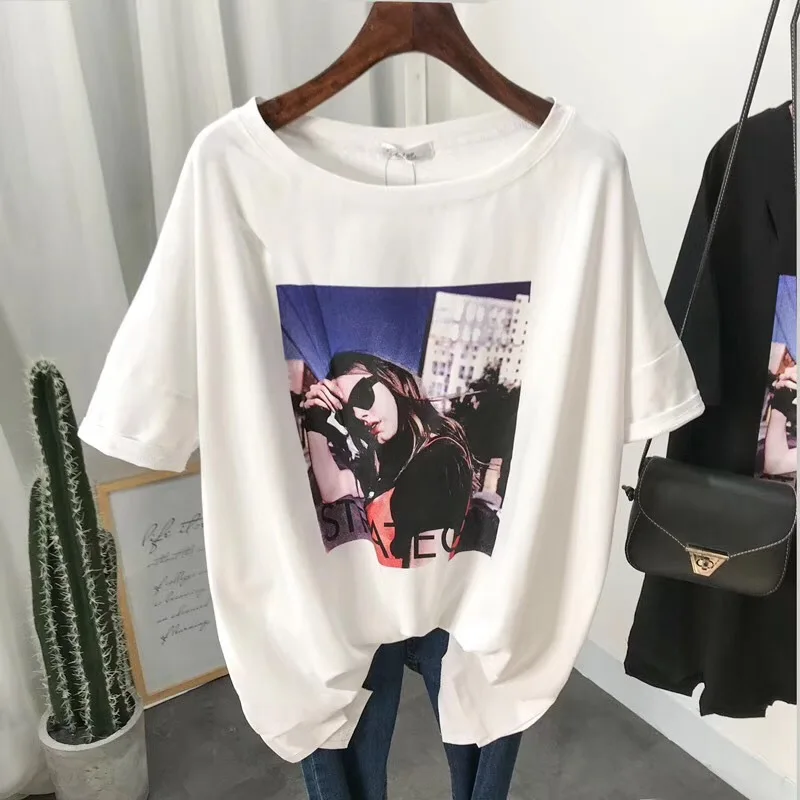 2019 Fashion Cool Print Female T-shirt White Cotton Women Tshirts Summer Casual Harajuku T Shirt Femme Top
2019 Fashion Cool Print Female T-shirt White Cotton Women Tshirts Summer Casual Harajuku T Shirt Femme Top
