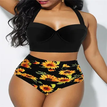 VIP Link Sun flower Bikinis set Push Up Padded high Waist Swimsuit Beach Bathing Suit Biquini Maillot femme Swimsuit 2020
VIP Link Sun flower Bikinis set Push Up Padded high Waist Swimsuit Beach Bathing Suit Biquini Maillot femme Swimsuit 2020