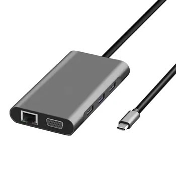 10In1 Type C HUB to 3.0 USB HDMI VGA USB HUB for MacB-ook Pro Accessories USB Splitter Multi 10 Ports USB C Hub Docking Adapter
10In1 Type C HUB to 3.0 USB HDMI VGA USB HUB for MacB-ook Pro Accessories USB Splitter Multi 10 Ports USB C Hub Docking Adapter