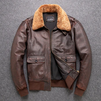 Classic G1 Bomber Mens Outdoor Cowhide Coat Vintage Jackets Man Genuine Leather Jacket Brown Outwear
Classic G1 Bomber Mens Outdoor Cowhide Coat Vintage Jackets Man Genuine Leather Jacket Brown Outwear