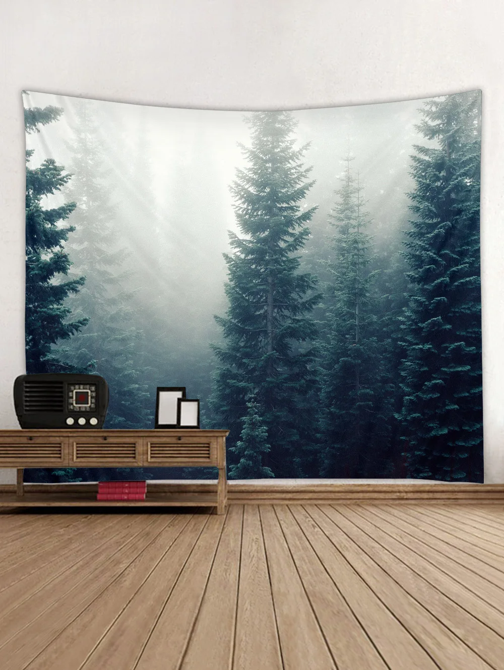 

Primeval forest tapestry dense woods polyester printing wall decoration hanging cloth scene decoration hanging cloth curtain