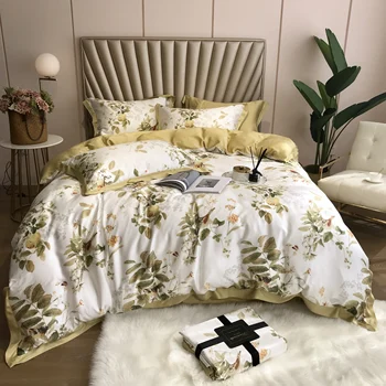 4Pcs KING QUEEN SIZE Bedding Set Luxury Duvet Cover Bed sheet Fitted sheet Bedclothes ropa de cama Tencel Silk Nordic covers
4Pcs KING QUEEN SIZE Bedding Set Luxury Duvet Cover Bed sheet Fitted sheet Bedclothes ropa de cama Tencel Silk Nordic covers