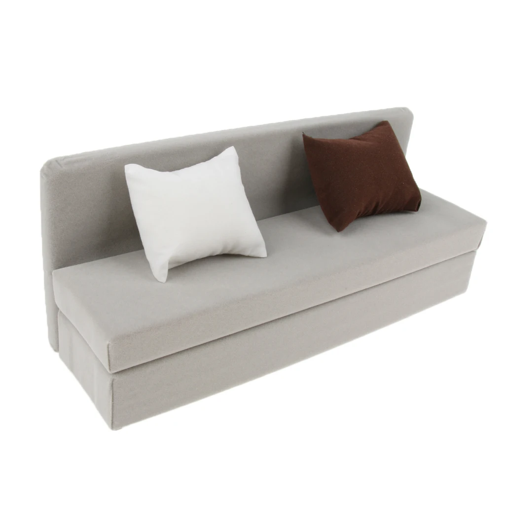 1/6 Scale Long Sofa Furniture with Cushions for 12'' Action Figure Gray Couch Furniture for Hot Toys Sideshow Figure 1/6 Scale Long Sofa Furniture with Cushions for 12'' Action Figure Gray Couch Furniture for Hot Toys Sideshow Figure