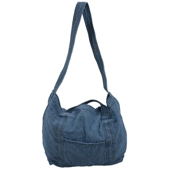 Denim Slouch Bag Casual Jean Fabric Handbag Leisure Korean Style Fashion Japanese Fashion Messenger Top-Handle Bag, Sky Blue
Denim Slouch Bag Casual Jean Fabric Handbag Leisure Korean Style Fashion Japanese Fashion Messenger Top-Handle Bag, Sky Blue