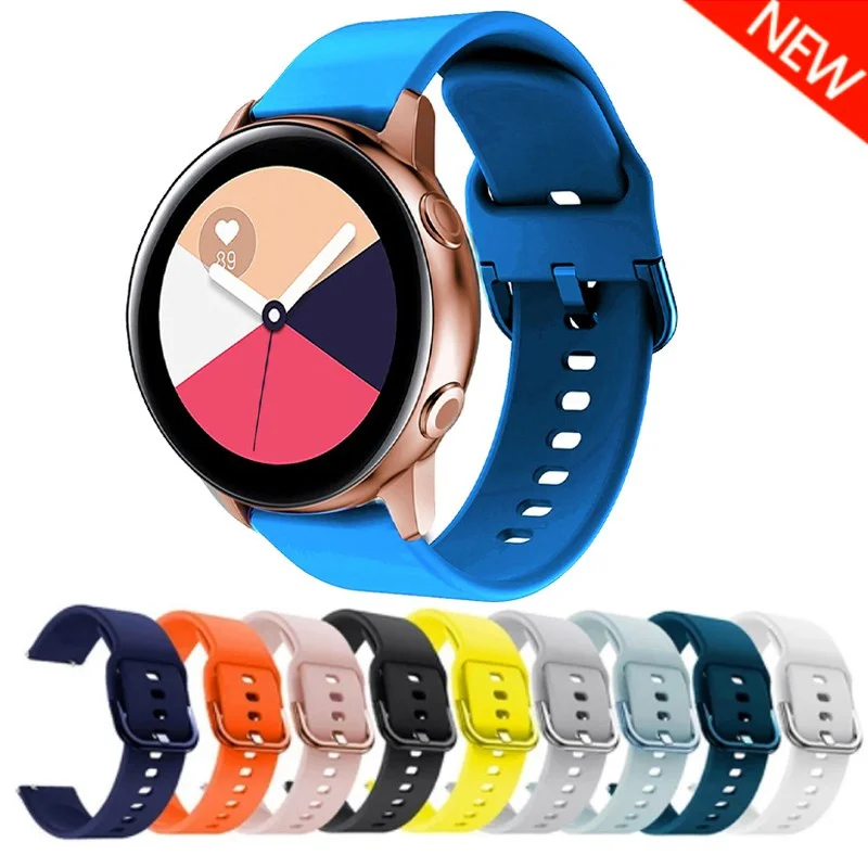 

20MM 22MM Strap Silicone For Samsung Galaxy Watch 4 Classic /3/Active 2/46mm/42mm/gear s3 frontier Sport band Bracelet Watchband