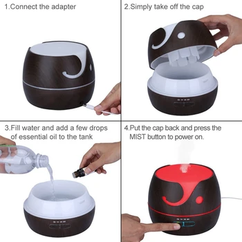 400ml Aroma Essential Oil Diffuser Grain Ultrasonic Cool Mist Humidifier With 7 Color Lights LED 4Timer Settings For Light Wood
400ml Aroma Essential Oil Diffuser Grain Ultrasonic Cool Mist Humidifier With 7 Color Lights LED 4Timer Settings For Light Wood