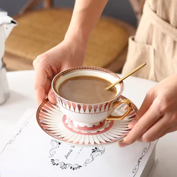 Nordic Geometric Ceramic Coffee Milk Cup and Saucer Set with Spoon Minimalist Home Luxury Afternoontea Tea Set Couple Travel Cup
Nordic Geometric Ceramic Coffee Milk Cup and Saucer Set with Spoon Minimalist Home Luxury Afternoontea Tea Set Couple Travel Cup