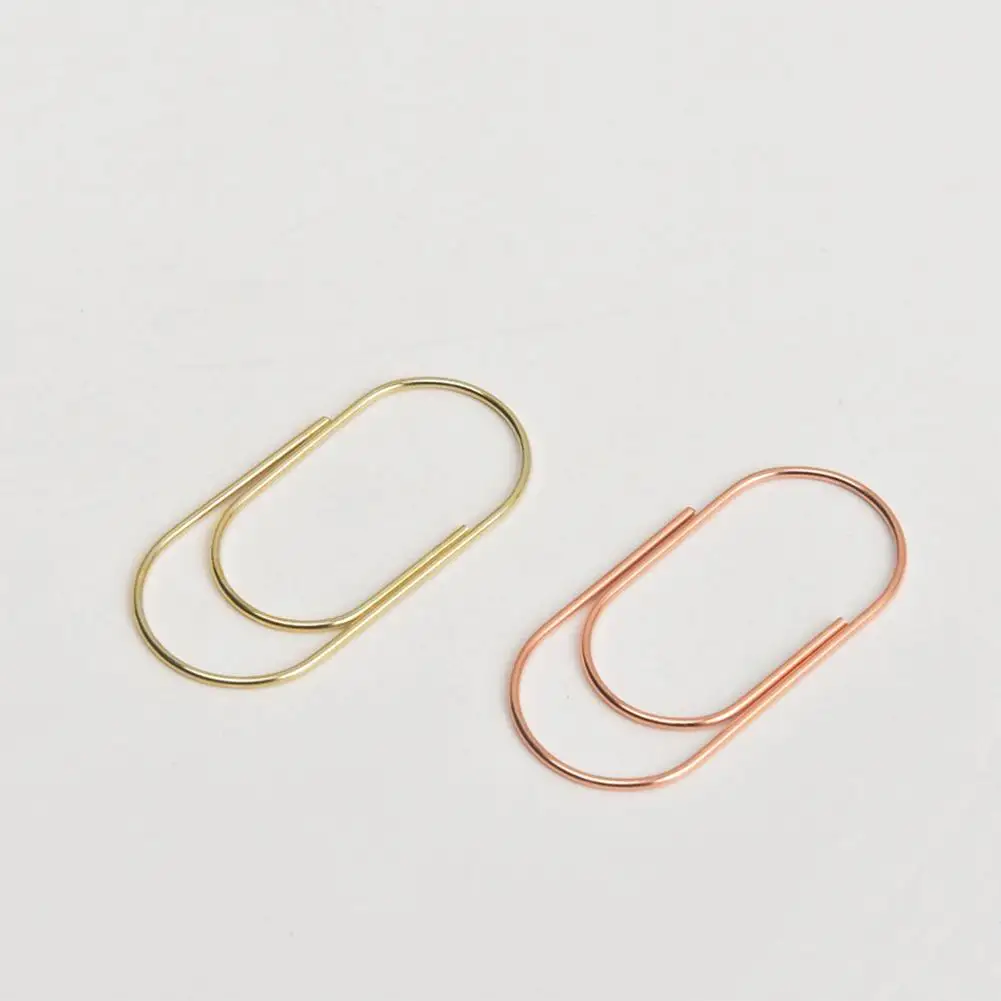 Metal Plating Paper Clip Golden And Rose Gold Curved Pin Book Stationery School Office Supplies | Канцтовары для офиса и дома