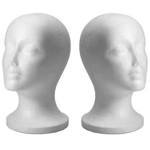 53*26CM Female Styrofoam Mannequin Wig Glasses Hat Display Stand Popular Foam Head Model Storage Holders White 1Pc Wig Stands
53*26CM Female Styrofoam Mannequin Wig Glasses Hat Display Stand Popular Foam Head Model Storage Holders White 1Pc Wig Stands