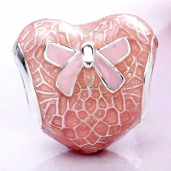 Original Pink Bow & Lace Heart With Pink Enamel Beads Fit 925 Sterling Silver Bead Charm Women Bracelet Diy Jewelry
Original Pink Bow & Lace Heart With Pink Enamel Beads Fit 925 Sterling Silver Bead Charm Women Bracelet Diy Jewelry