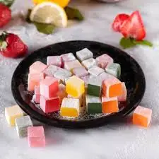 Turkish Delight, Turkish Delight, Mint, Pomegranate, Strawberry Turkish Delight, each with different flavors
Turkish Delight, Turkish Delight, Mint, Pomegranate, Strawberry Turkish Delight, each with different flavors