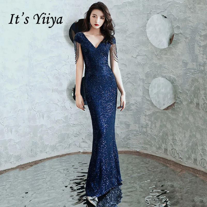 It's Yiiya Evening Dress Blue Shining Sequined Evening Dresses Formal Gown Mermaid Long Elegant Short Sleeve robe de soiree K047
It's Yiiya Evening Dress Blue Shining Sequined Evening Dresses Formal Gown Mermaid Long Elegant Short Sleeve robe de soiree K047