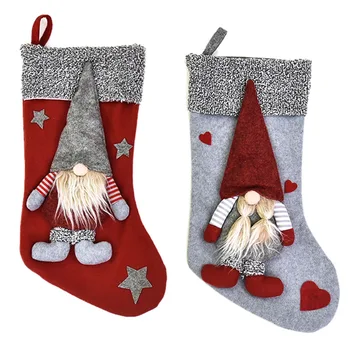 

Christmas Stockings Hanging Ornaments Gift Santa Claus Sock Gift Holders Kids Candy Bag Xmas Christmas Trees Decoration