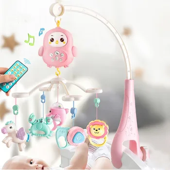 Newborn baby bed bell Teether Rattles Rotating music box with Light Early education Puzzle toys infant sensory toy crib bell
Newborn baby bed bell Teether Rattles Rotating music box with Light Early education Puzzle toys infant sensory toy crib bell