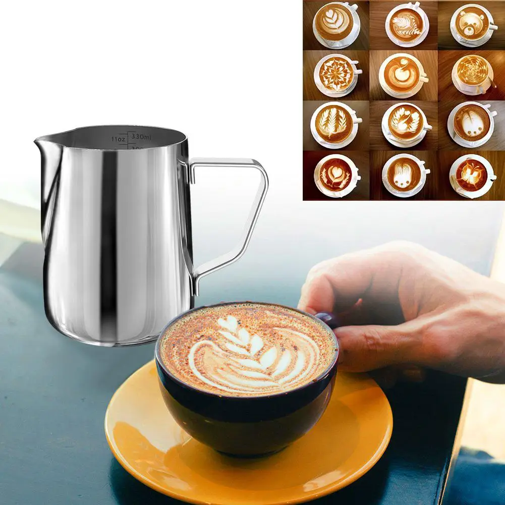 HobbyLane Stainless Steel Frothing Steaming Pitcher Garland Cup 350ml for Espresso Machine Coffee Milk Frother and Latte Maker
HobbyLane Stainless Steel Frothing Steaming Pitcher Garland Cup 350ml for Espresso Machine Coffee Milk Frother and Latte Maker