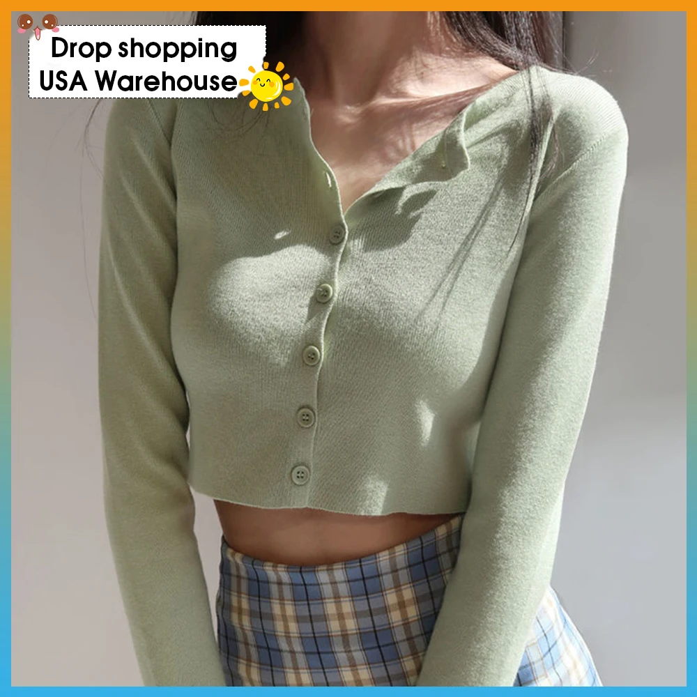 Short Knitted Sweater 2020 new thin knit sweater cardigan women spring and autumn Korean women sweater knit women long sleeves
Short Knitted Sweater 2020 new thin knit sweater cardigan women spring and autumn Korean women sweater knit women long sleeves