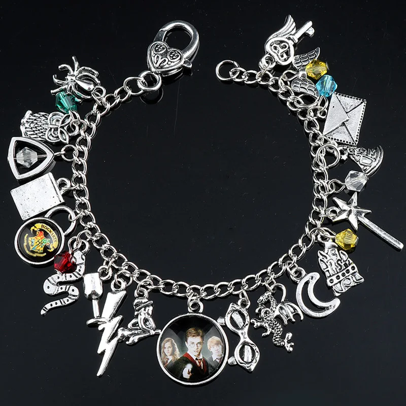 MIDY Dropshipping HP Harr Potter Bracelets Time Turner Horcrux Deathly Hallows Sorting Hat Bangle Men Girl Wristlet Trinket Gift
MIDY Dropshipping HP Harr Potter Bracelets Time Turner Horcrux Deathly Hallows Sorting Hat Bangle Men Girl Wristlet Trinket Gift
