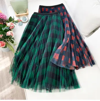 Fashion Women Tulle Skirt 2020 Spring Summer School Checked High Waist Pleated Female Pleated Skirt Ladies A Line Maxi Skirt
Fashion Women Tulle Skirt 2020 Spring Summer School Checked High Waist Pleated Female Pleated Skirt Ladies A Line Maxi Skirt