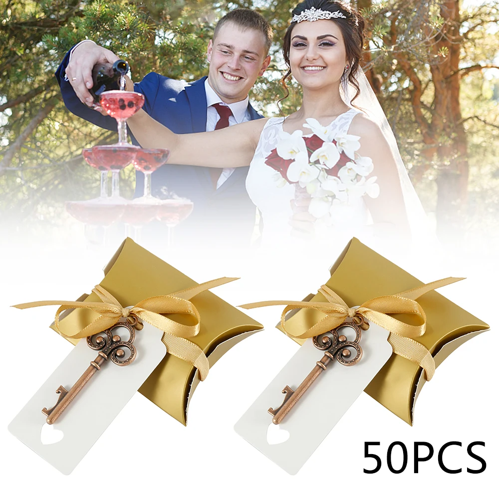 50pcs Wedding Souvenirs Skeleton Bottle Opener Greeting Card Candy Box Ribbon Wedding Gift for Guest Party Decoration Favors Box
50pcs Wedding Souvenirs Skeleton Bottle Opener Greeting Card Candy Box Ribbon Wedding Gift for Guest Party Decoration Favors Box