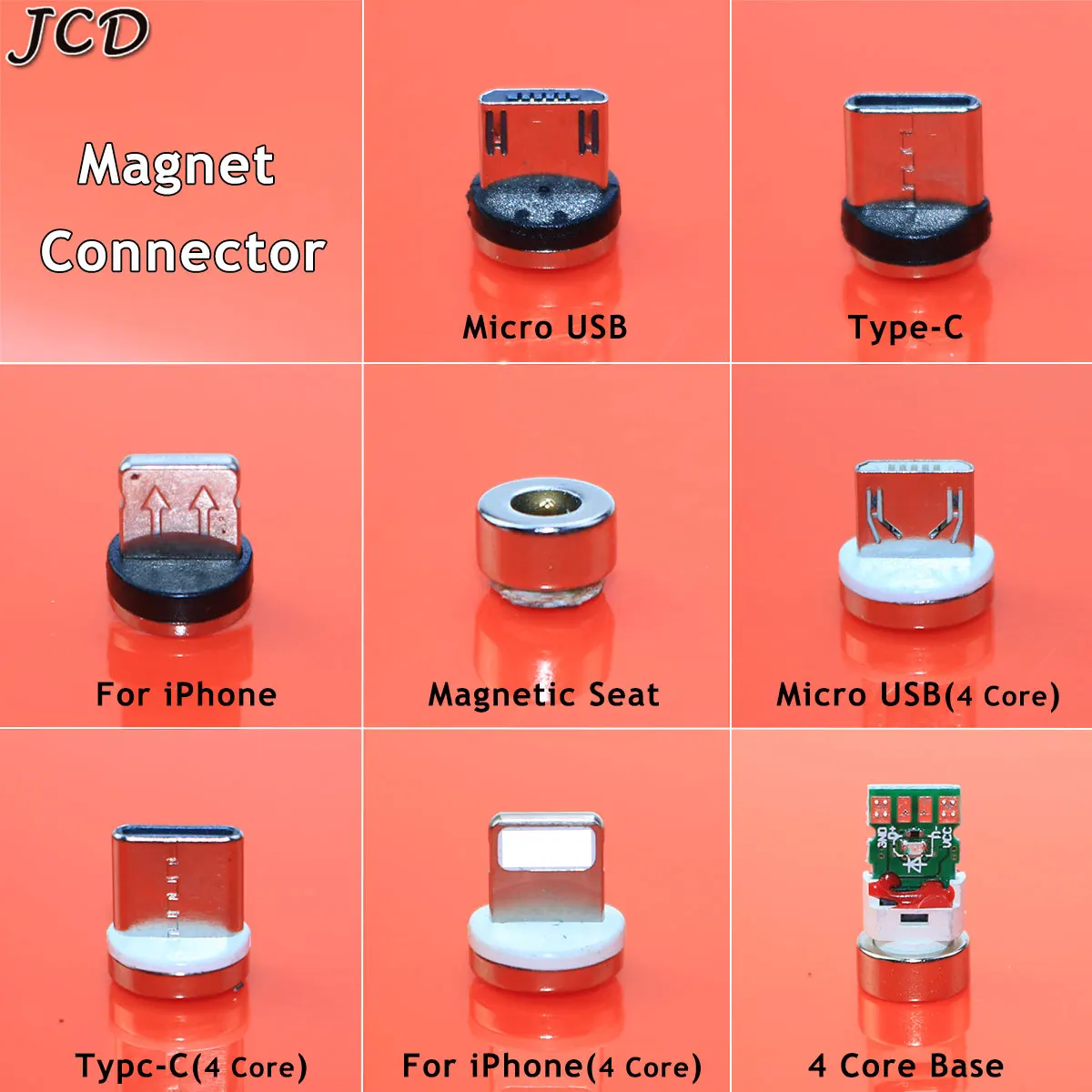 

JCD 1pcs Magnet Charger Connector For Iphone Huawei Samsung Magnetic Seat Cable Adapter Micro USB Type C Dustproof Magnetic Tips