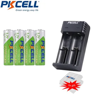 4Pcs PKCELL AA 1.2V Rechargeable Battery Low Self Dischargeable 2200mah+Charger NIMH/NICD AA/AAA Batteries 2 slot USB Plug+Gift 
4Pcs PKCELL AA 1.2V Rechargeable Battery Low Self Dischargeable 2200mah+Charger NIMH/NICD AA/AAA Batteries 2 slot USB Plug+Gift