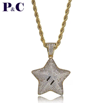Hip hop cartoon star Pendant Necklace Charms For Men women Iced Out Bling Cubic Zircon rock Jewelry Gifts
Hip hop cartoon star Pendant Necklace Charms For Men women Iced Out Bling Cubic Zircon rock Jewelry Gifts