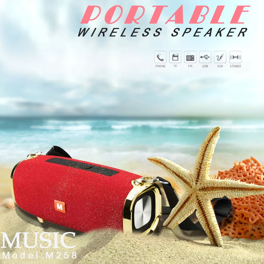 50W wireless bluetooth speaker outdoor portable subwoofer 3D stereo speaker 4000mAh music center, battery 48 hours FM/AUX/TF 50W wireless bluetooth speaker outdoor portable subwoofer 3D stereo speaker 4000mAh music center, battery 48 hours FM/AUX/TF