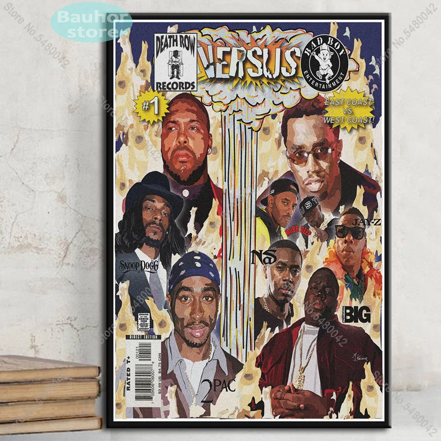 Постер West Coast Biggie известный Тупак печать 2Pac Jay-Z N.W.A легендарный коллаж Картина на