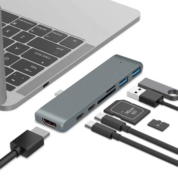 Multiports USB C Hub 7 In 1 Portable Type C Hub USB 3.0 SD TF Card Reader Adaptor USB C Splitter Hub For MacBook Pro
Multiports USB C Hub 7 In 1 Portable Type C Hub USB 3.0 SD TF Card Reader Adaptor USB C Splitter Hub For MacBook Pro