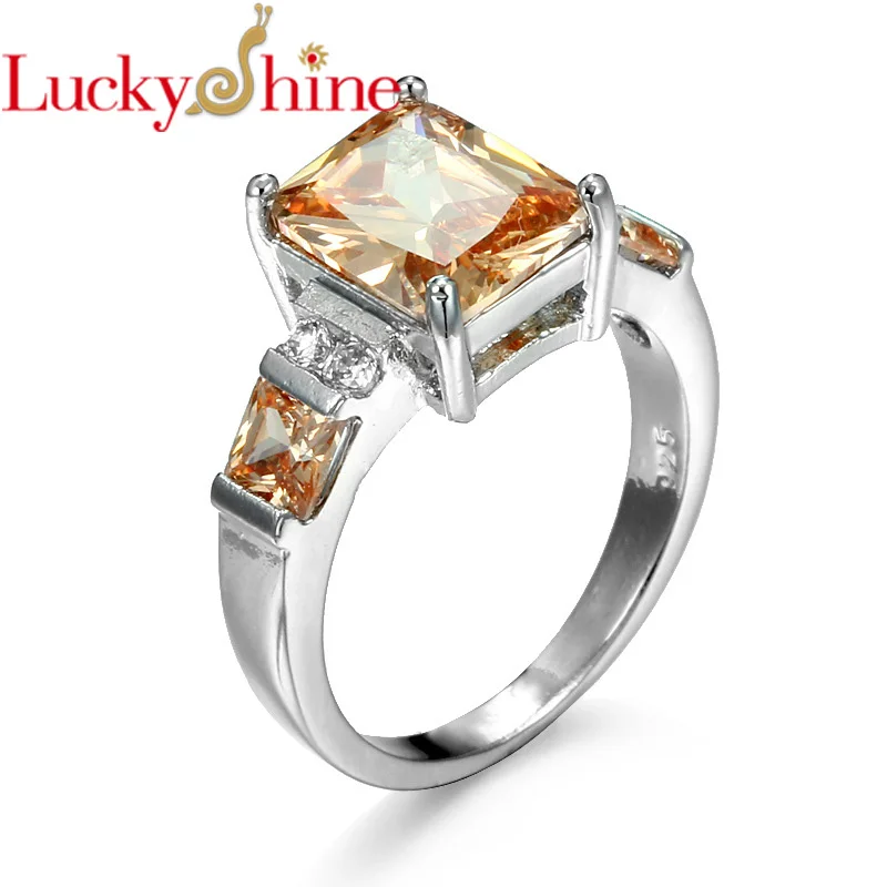 NEW Luckyshine Woman Classic AAAA Unique Fire Square Champagne CZ Silver Rings Wedding Rings Party Holiday Gifts
NEW Luckyshine Woman Classic AAAA Unique Fire Square Champagne CZ Silver Rings Wedding Rings Party Holiday Gifts