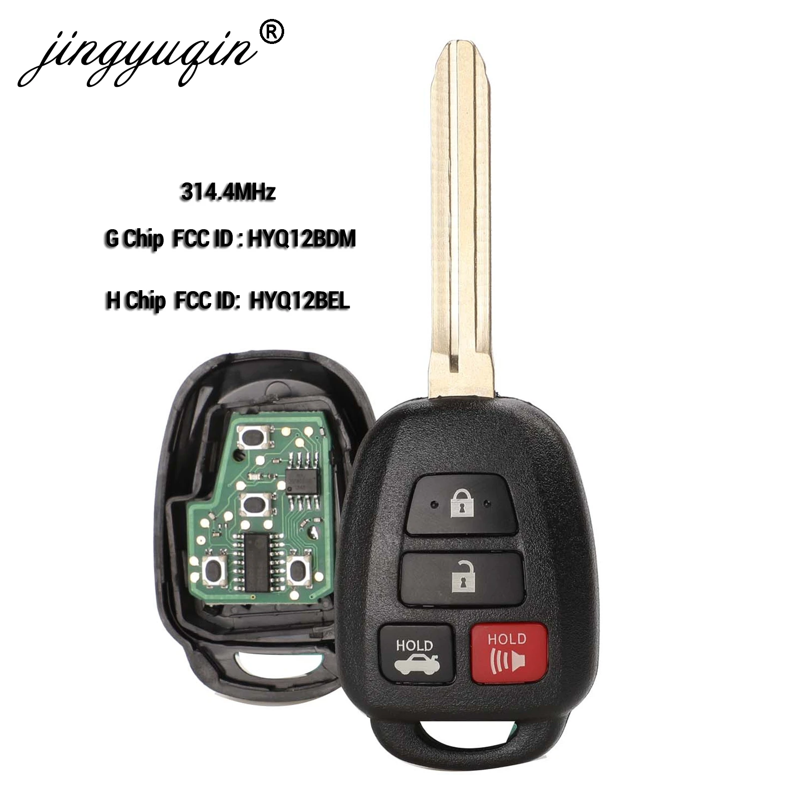 jingyuqin 10pcs HYQ12BDM 314.4Mhz Remote key G/ H Chip For Toyota Camry Corolla 2012-2017 HYQ12BEL No Mark
jingyuqin 10pcs HYQ12BDM 314.4Mhz Remote key G/ H Chip For Toyota Camry Corolla 2012-2017 HYQ12BEL No Mark
