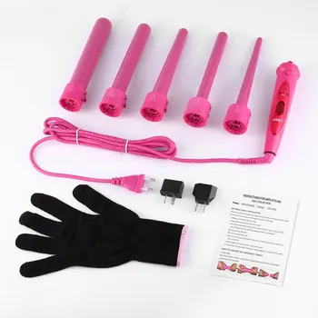 5 in 1 Interchangeable Barrels LCD Display Curler Ceramic Perm LCD Temperature Control Heat Settings Ceramic Tourmaline
5 in 1 Interchangeable Barrels LCD Display Curler Ceramic Perm LCD Temperature Control Heat Settings Ceramic Tourmaline