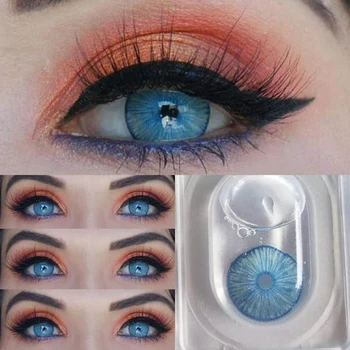 Hot 1 Pair The New Blue Natural Colored Contact Lenses Beautiful Pupil colored lenses for eyes Cosmetic colored eye lenses
Hot 1 Pair The New Blue Natural Colored Contact Lenses Beautiful Pupil colored lenses for eyes Cosmetic colored eye lenses