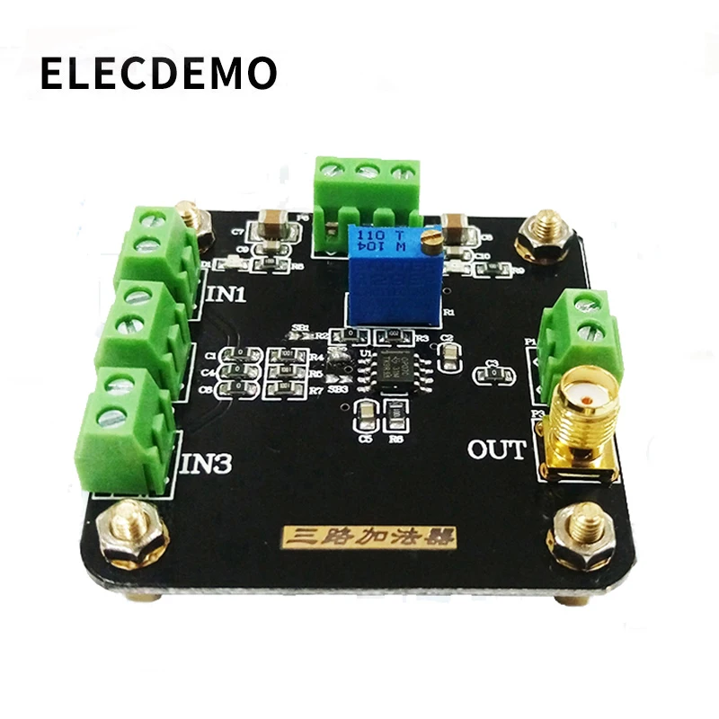 

Three-way adder Module Operational amplifier module In-phase addition Inverting addition Gain adjustable amplifier