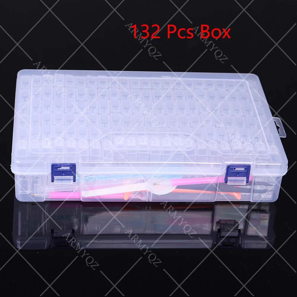 New 132pcs Plastic 5d Diamond Painting Accessories box Beads Display Storage Box For Diamond Embroidery Cross Stitch Tools Pen
New 132pcs Plastic 5d Diamond Painting Accessories box Beads Display Storage Box For Diamond Embroidery Cross Stitch Tools Pen