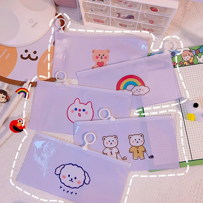 Cartoon Simple Pencil Pouch PVC Waterproof Transparent Drawstring Storage Bag Pen Case Korean Student Stationery School Supplies
Cartoon Simple Pencil Pouch PVC Waterproof Transparent Drawstring Storage Bag Pen Case Korean Student Stationery School Supplies