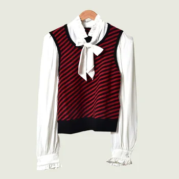 Women Sweater 2019 Autumn and Winter New Sweet Lotus Leaf Lead Striped Wild Sweater
Women Sweater 2019 Autumn and Winter New Sweet Lotus Leaf Lead Striped Wild Sweater