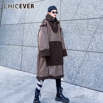 CHICEVER Patchwork Hit Color Women's Sweatshirt Lapel Collar Long Sleeve Wool Oversize Loose Pullovers Female 2020 New Clothes
CHICEVER Patchwork Hit Color Women's Sweatshirt Lapel Collar Long Sleeve Wool Oversize Loose Pullovers Female 2020 New Clothes