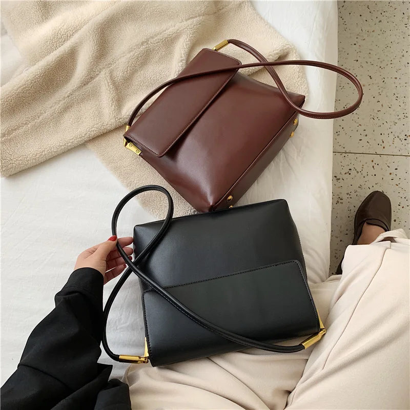 2019 Autumn & Winter New Style WOMEN'S Bag Retro Shoulder Bucket Bag Solid Color Simple Bag Flip Magnetic Snap Oblique WOMEN'S B
2019 Autumn & Winter New Style WOMEN'S Bag Retro Shoulder Bucket Bag Solid Color Simple Bag Flip Magnetic Snap Oblique WOMEN'S B