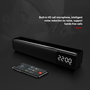 Wireless BT Soundbar Audio Player Subwoofer 3D Surround Speakers FM Radio Clock TF USB Four Playback Modes
Wireless BT Soundbar Audio Player Subwoofer 3D Surround Speakers FM Radio Clock TF USB Four Playback Modes