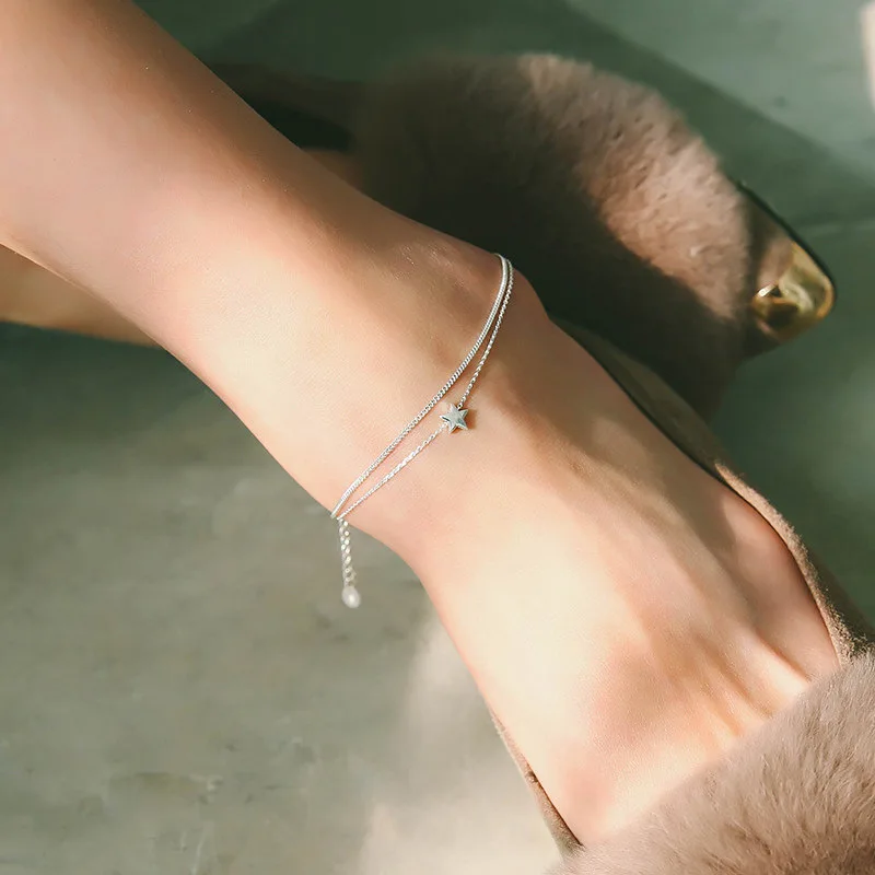 Day South Korea Double Layer Star Anklet Simple Modern And Trendy/women Five-pointed Star Foot Ornaments Cool Creative Korean Ve
Day South Korea Double Layer Star Anklet Simple Modern And Trendy/women Five-pointed Star Foot Ornaments Cool Creative Korean Ve