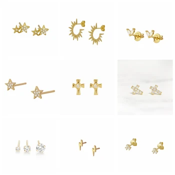 BOAKO Cross Earrings For Women 925 Sterling Silver Pendiente Rayo Stud Earrings Piercing Jewelry Luxury Fashion Oorbellen #5.3
BOAKO Cross Earrings For Women 925 Sterling Silver Pendiente Rayo Stud Earrings Piercing Jewelry Luxury Fashion Oorbellen #5.3